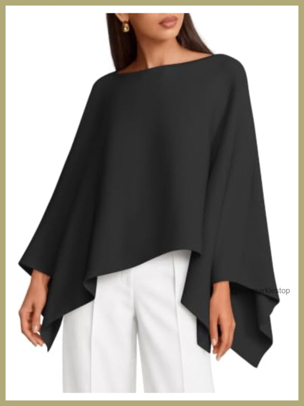 Oversized Knitted Poncho Sweater Batwing Shawl Wrap Pullover